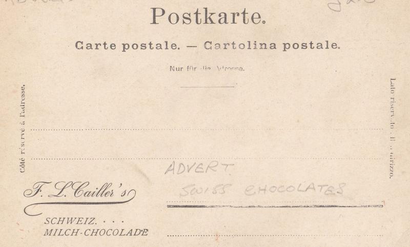 FL Caillers Swiss Schweiz Milk Milch Chocolade Chocolate 2x Advertising Postcard