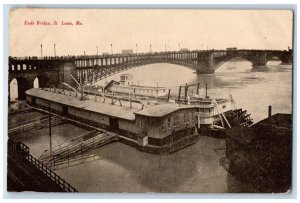 1907 Aerial View Eads Bridge Ship Dock St Louis Vintage Antique Posted Postcard 