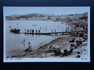 Wales LLANDUDNO The Beach - Old RP Postcard by Marimex Ltd