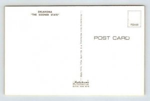 Oklahoma The Sooner State Map Postcard