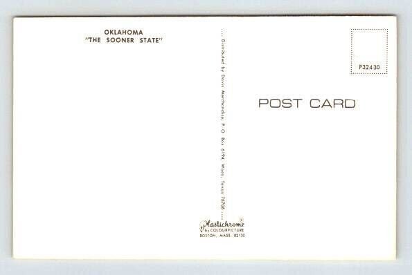 Oklahoma The Sooner State Map Postcard