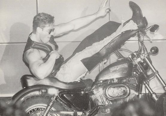 Male Model on Harley Davidson Motorcycle Gay Interest LGBT Postcard