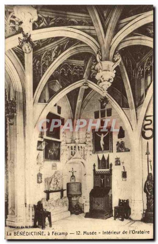 Old Postcard The A Benedictine Fecamp Museum Interior of The Oratory