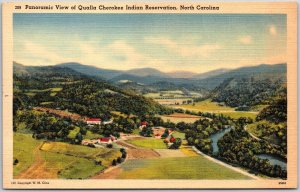 North Carolina NC, Panoramic View, Qualla Cherokee Indian Reservation, Postcard