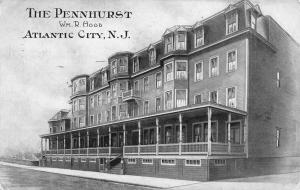 Atlantic City New Jersey Pennhurst Street View Antique Postcard K48463