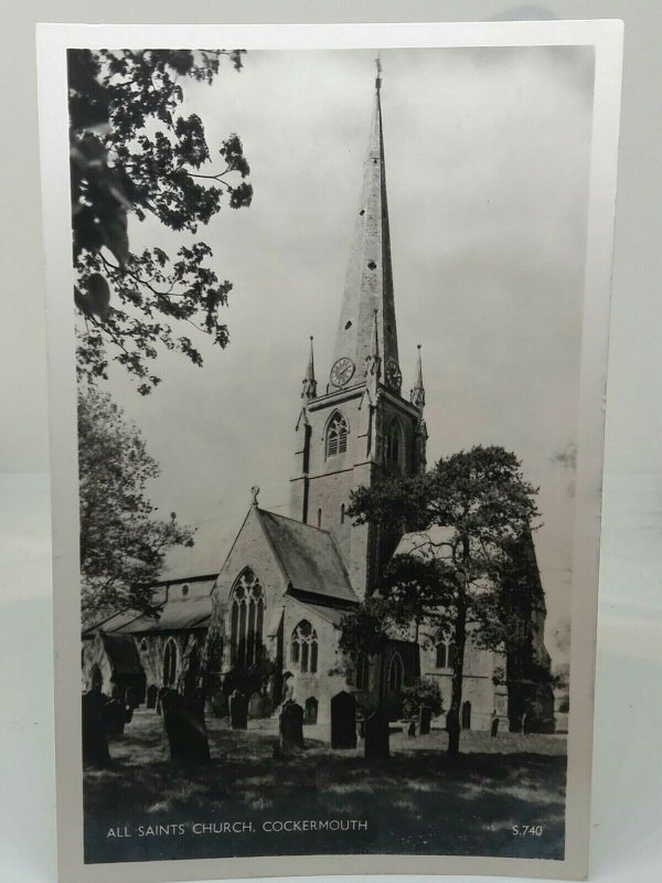 All Saint Church Cockermouth Vintage RP Postcard Posted 1958