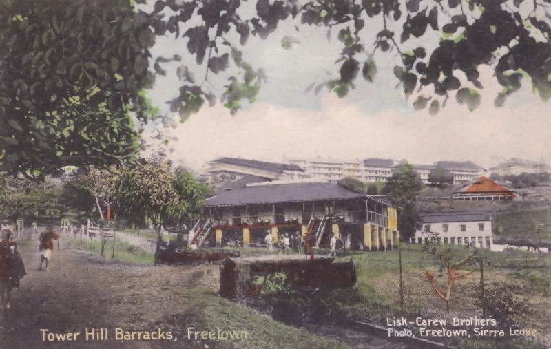 Sierra Leone Tower Hill Barracks Antique Freetown Africa Postcard