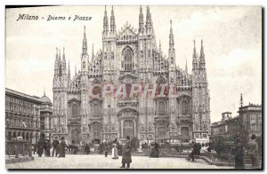 Postcard Old Milon Duomo and Piazza