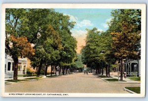 St. Catharines Ontario Canada Postcard King Street Looking East c1920's