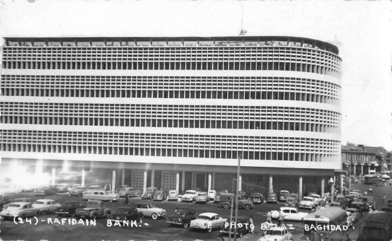 Baghdad Iraq Rafidan Bank Rasheed Street Real Photo Postcard AA49106