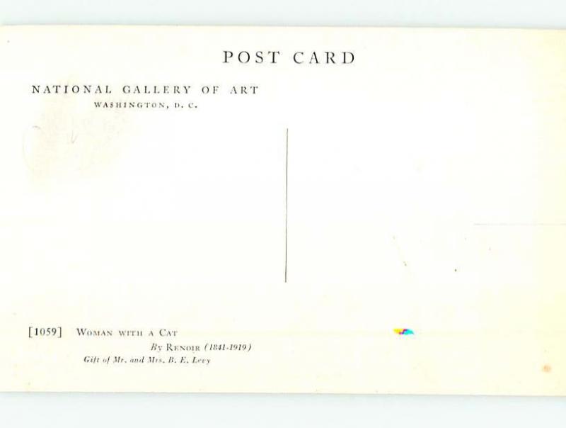 Unused Pre-1980 POSTCARD OF CAT PAINTING AT MUSEUM Washington DC hr0914