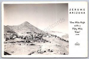 K44/ Jerome Arizona RPPC Postcard c40-50s Fifty-Mile View Mile High 440