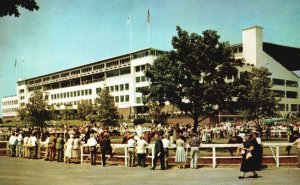 Vintage Postcard View Grandstand Looking North-East Monmouth Park Oceanport NJ