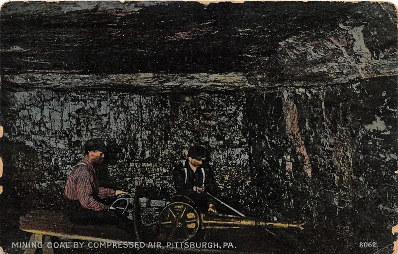 H56/ Pittsburgh Pennsylvania Postcard 08 Coal Mining Interior Compressed Air 