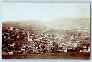 Pljevlja Montenegro Postcard RPPC Photo Bird's Eye View Mountain Houses c1910's