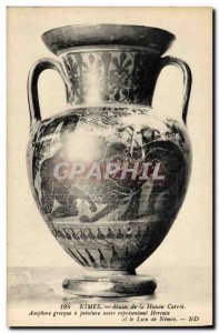 Old Postcard Faience Faincerie Nimes Museum of the house Carree Greek Amphora...