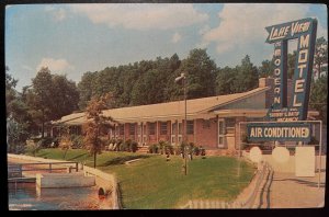 Vintage Postcard 1945 Lakeview Motel, Hartsville, South Carolina (SC)