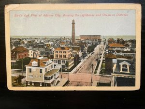 Vintage Postcard 1907-1915 Bird's Eye View Atlantic City and Light House NJ