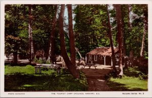 Nanaimo BC The Tourist Camp Grounds British Columbia Schwarze RPPC Postcard H50