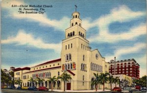 Christ Methodist Church St Petersburg FL Florida Linen Postcard VTG UNP Curteich 