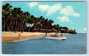 The Fijian Beach FIJI curteich Postcard
