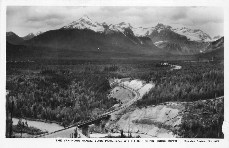 Lot137  the van horn range yoho park b c canada real photo kicking horse river