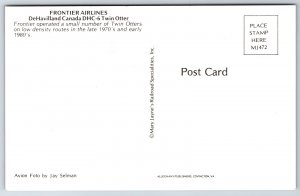 Transportation Plane~Frontier Airlines DeHavilland Canada DHC-6~Vintage Postcard