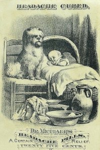 Dr. Mettaur's Headache Pills Sleeping Baby & Adorable Protective Fluffy Dog P92