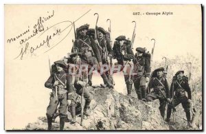 Old Postcard Militaria Alpine Hunters Alpine Group