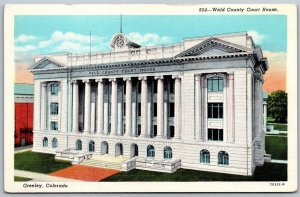 Vtg Greeley Colorado CO Weld County Court House Linen View Postcard