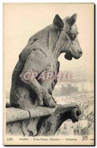 Old Postcard Gargoyle Paris Notre Dame Chimere