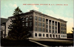 Postcard Agricultural Building Michigan Agriculture College in Lansing, Michigan 