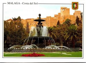 Spain Malaga Costa del Sol Fuente de Las Tres Gracias y Alcazaba