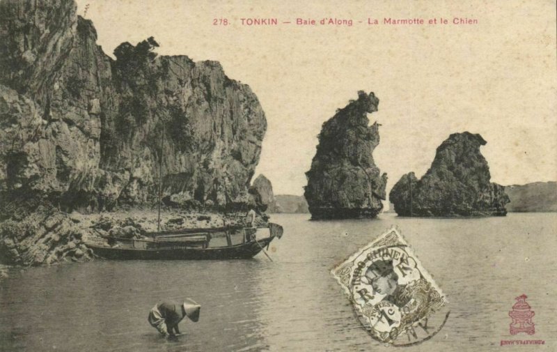 CPA AK VIETNAM Tonkin - Baie d'ALONG - La Marmotte et le Chien (85642)