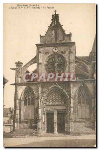 Old Postcard Houdan S and O Church XV and XVI centuries facade