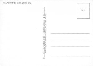 MS Astor Astor Ship Postcard