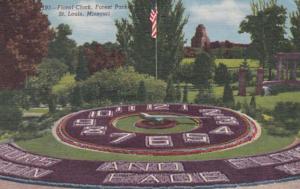 Missouri St Louis Floral Clock In Forest Park 1958 Curteich