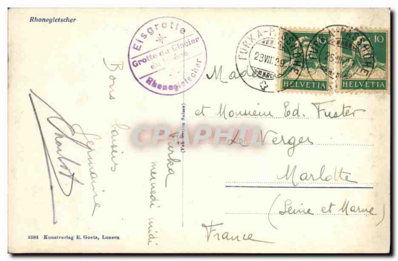 Old Postcard Rhonegletscher