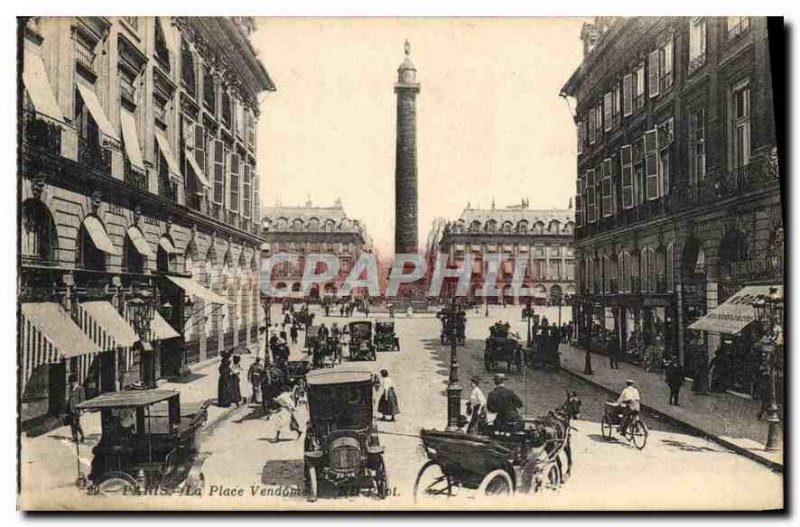 Old Postcard Paris Place Vendome