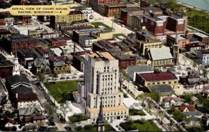 Wisconsin Racine Aerial View Of Court House