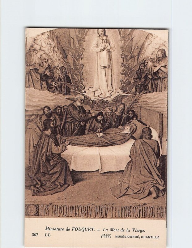 Postcard La Mort de la Vierge By Fouquet, Musée Condé, Chantilly, France