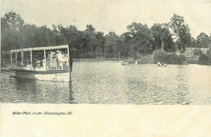 Bloomington Illinois C-1905 Miller Park Lake Postcard undivided 20-12004