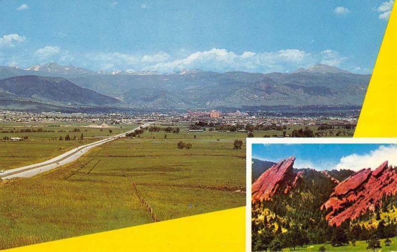 Boulder Colorado Denver Turnpike Multiview Vintage Postcard K62554