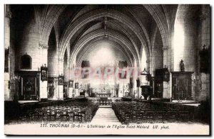 Postcard Old Thouars The Interior of The Church of Saint Medard