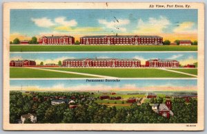 Vtg Fort Knox Kentucky KY Aerial View Permanent Barracks 1940s View Postcard