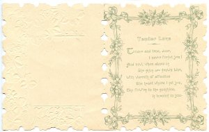Tender Love Folding Greeting Card-NOT a Postcard. (die cut, embossed, gold)