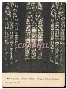 Old Postcard Auch Gers Cathedral Stained Glass Chapel of the Blessed Sacrament
