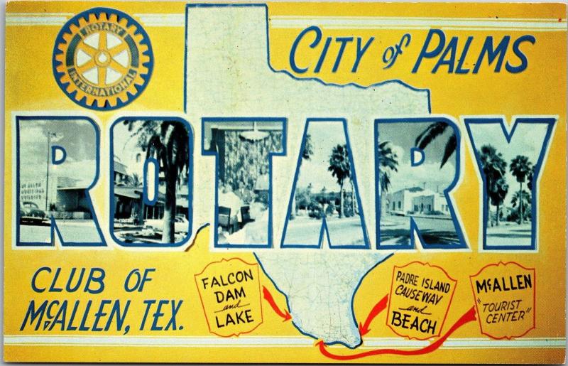 Rotary Club McAllen Texas City of Palms Multi View Form Letter Postcard M02