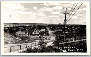 Postcard RPPC c1940s Flin Flon Manitoba Ross Street Town View