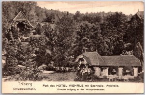 Triberg Schwarzwaldbahn Park Des Hotel Wehrle Mit Sporthalle Germany Postcard